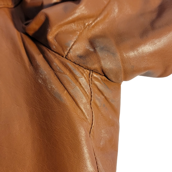 Sheplers Vintage Western Wear Genuine Leather Vented Mod Length Brwon Jacket 40 - Picture 13 of 16